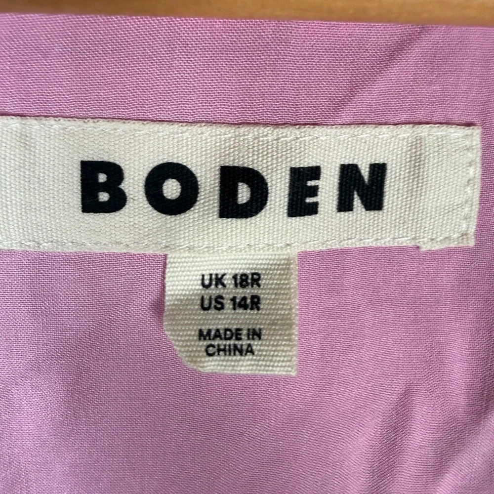 Boden Blouson Maxi Tea Dress Women 14 Pink Paisley Silk Blend‎ Flowy Cottagecore